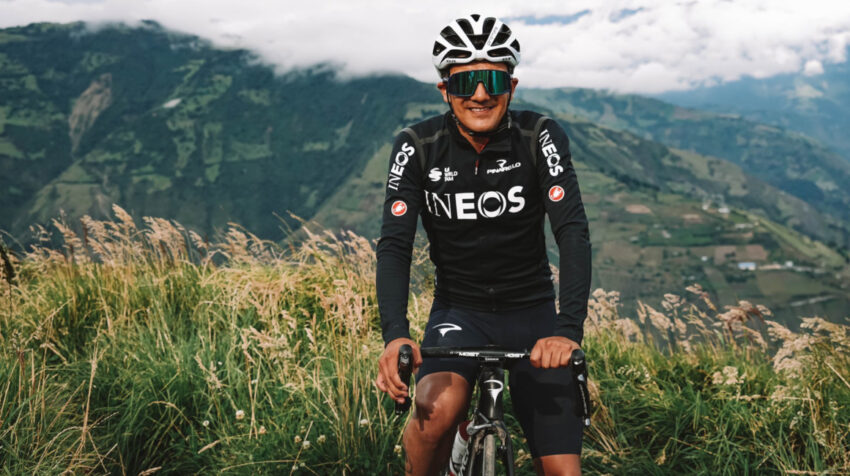 Richard Carapaz durante sus entrenamientos en Ecuador, en febrero de 2021.