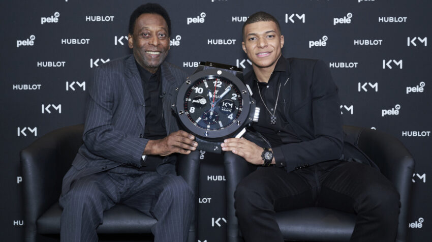 Pelé y Mbappé en un encuentro propiciado por Hublot.
