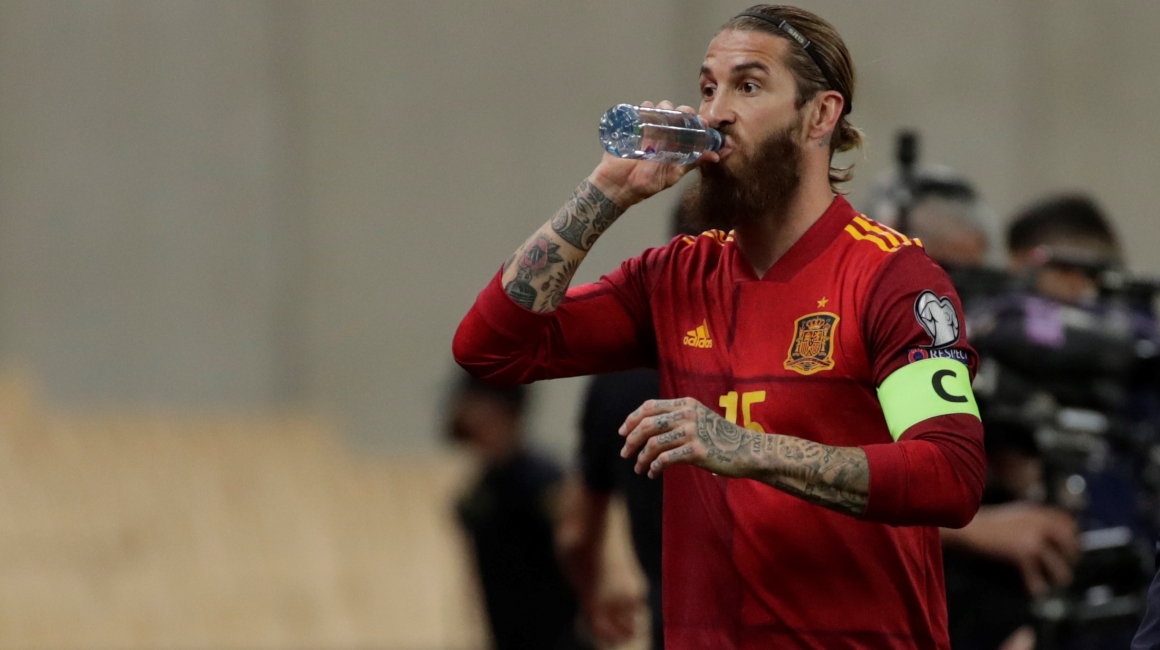 El defensa de la selección española Sergio Ramos, durante el partido de clasificación para el Mundial Qatar 2022 ante Kosovo disputado el miércoles 31 de marzo en el estadio de la Cartuja, en Sevilla.