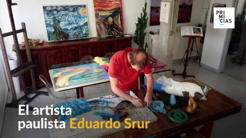 Con bolsas plásticas, artista brasileño recrea obras maestras de la pintura