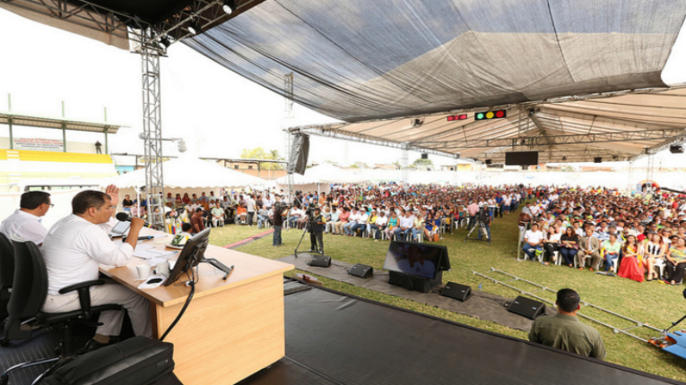 Imagen del Enlace Ciudadano 448, el 31 de octubre de 2015, en el que Rafael Correa presentó la propuesta del Sistema Nacional de Cultura.