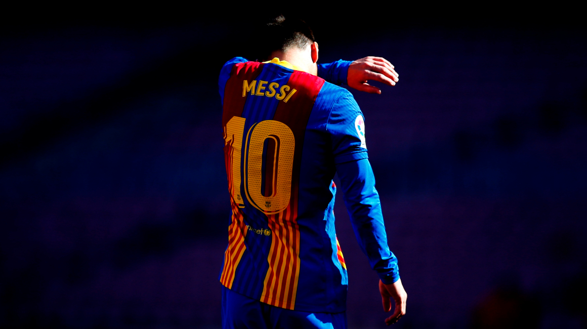 El jugador del FC Barcelona, Lionel Messi, durante el partido ante el Atlético de Madrid en el Camp Nou, el 8 de mayo de 2021.