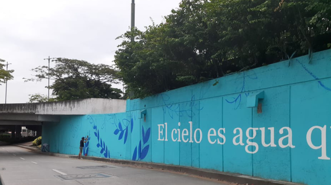 Uno de los murales pintados bajo un contrato del Municipio de Guayaquil, investigado por la Fiscalía General del Estado. 