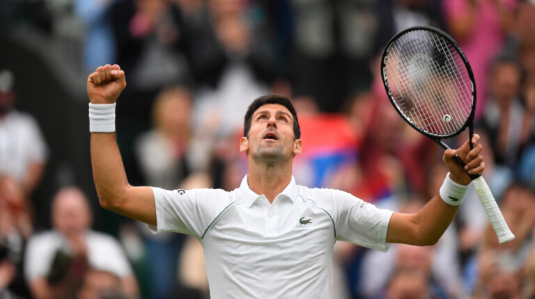 Novan Djokovic, en el partido de primera ronda de Wimbledon, el 28 de junio de 2021.