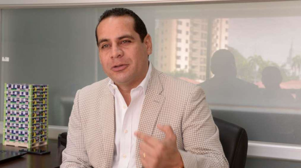 Richard Salazar, presidente de la Asociación de Comercialización y Exportación de Banano (Acorbenec), durante una entrevista en 2020.