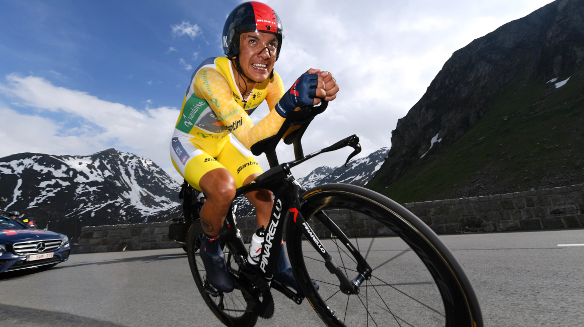 Richard Carapaz hizo el cuarto mejor tiempo en la Etapa 7 del Tour de Suiza, el sábado 12 de junio de 2021.