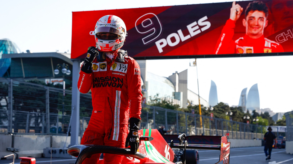 Charles Leclerc, de Ferrari, después de firmar su novena 'pole position' en la Fórmula 1, el 5 de junio de 2021.