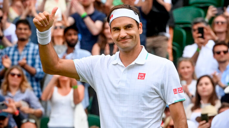 Roger Federer durante la tercera ronda de Wimbledon, el 3 de julio de 2021.