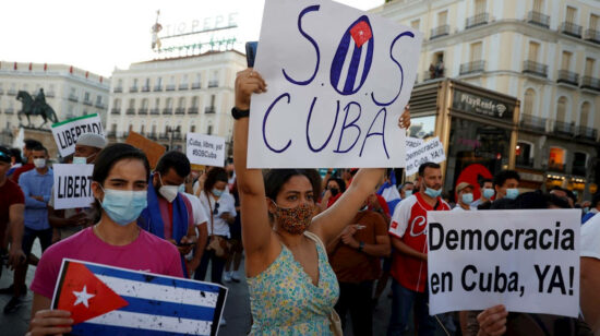 manifestación en Madrid Cuba Libre
