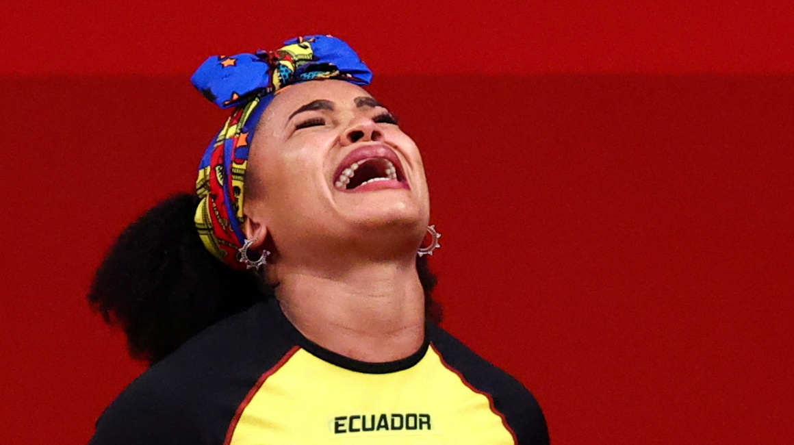 Neisi Dajomes llora durante su participación en los Juegos de Tokio 2021, el 1 de agosto.