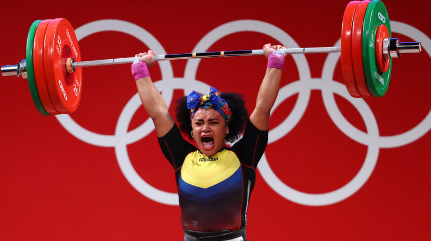 Neisi Dajomes durante su actuación en los Juegos Olímpicos de Tokio, el 1 de agosto de 2021.