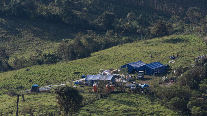 Una vista panorámica del nuevo campamento de Hanrine en la concesión Imba 1, el 4 de agosto de 2021.