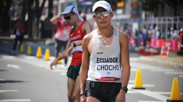 El cuencano Andrés Chocho después de la prueba de los 50 kilómetros marcha, el viernes 6 de agosto de 2021, en los Juegos Olímpicos de Tokio.