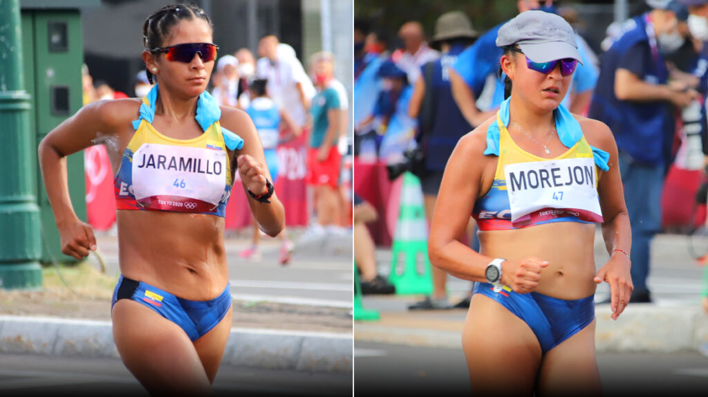Karla Jaramillo llegó en el puesto 28 y Glenda Morejón se retiró en Tokio