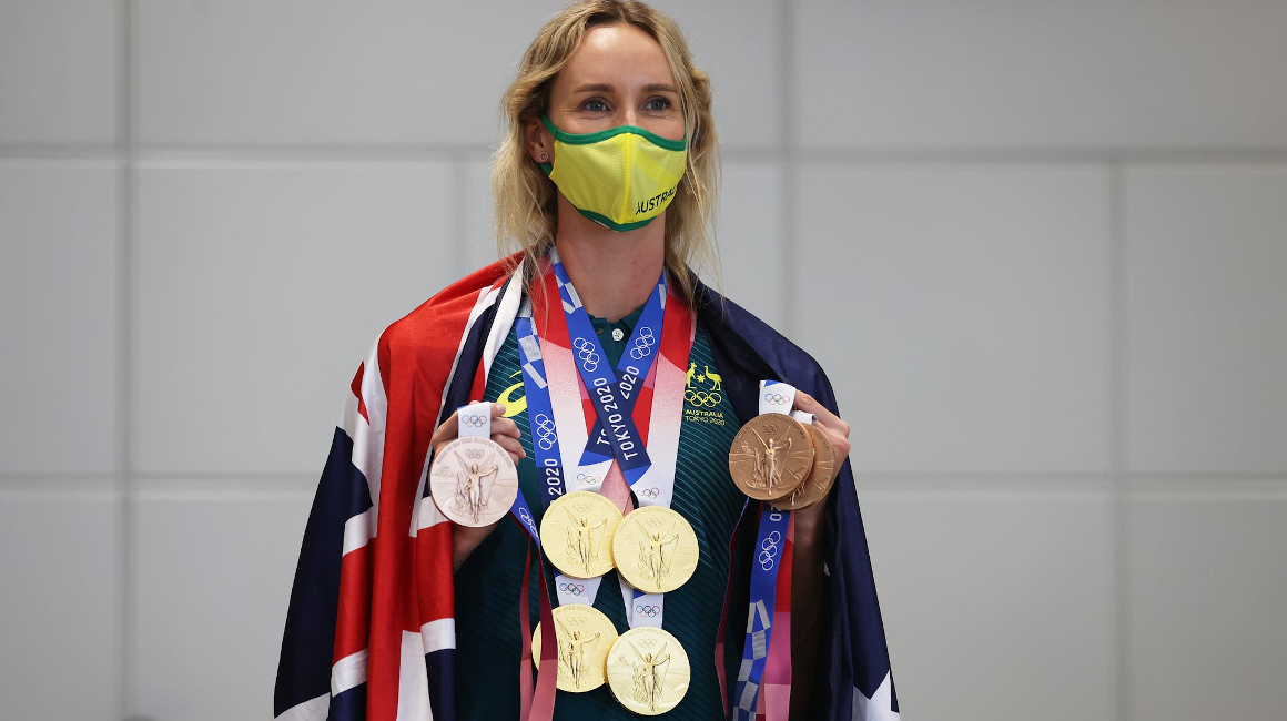 Emma McKeon, con sus siete medallas ganadas en natación en los Juegos de Tokio 2021. 