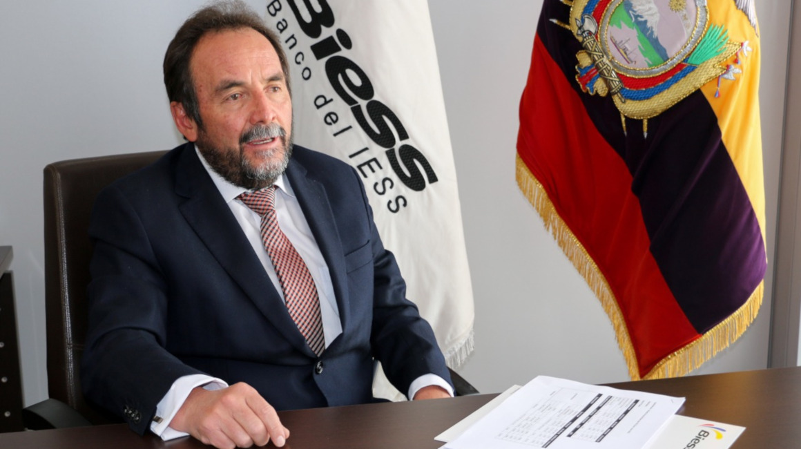 El vicepresidente del Biess, Marco Naranjo, durante una entrevista con PRIMICIAS, el 11 de agosto de 2021.