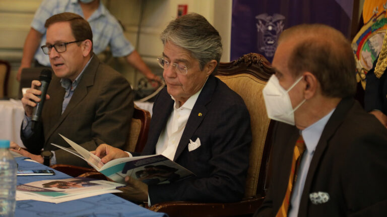 El presidente Guillermo Lasso, durante el lanzamiento del Plan de Ecuador Crece Sin Desnutrición, este 6 de septiembre de 2021.