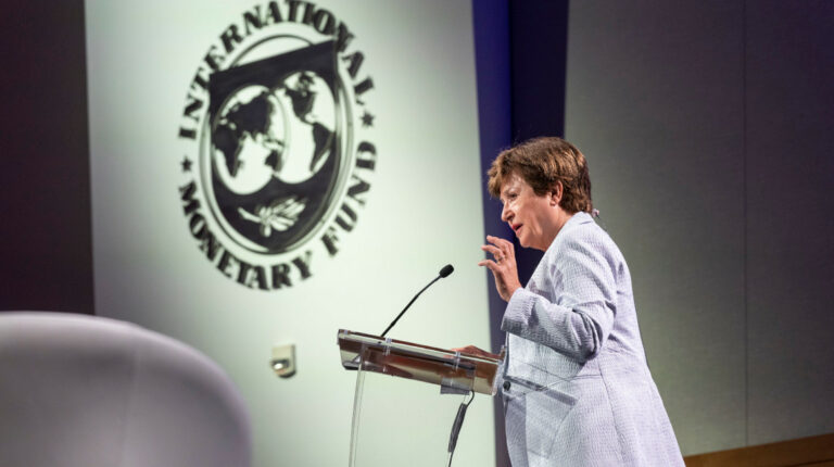 La directora gerente del Monetario Internacional (FMI), Kristalina Georgieva, durante un acto público, el 28 de julio de 2021.