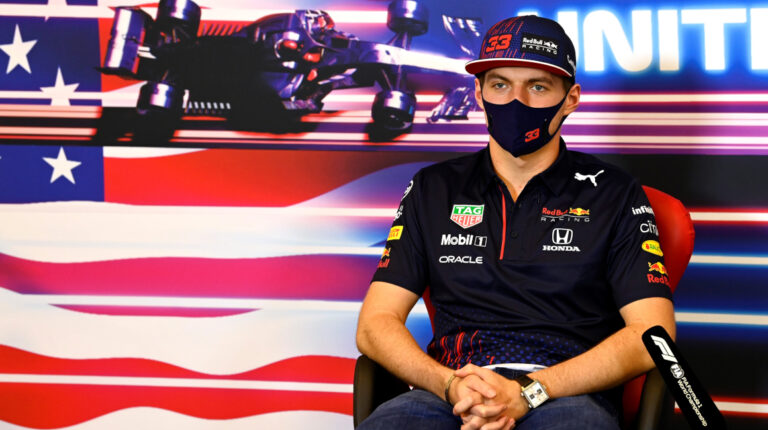Max Verstappen, piloto de Red Bull Racing, durante una conferencia de prensa el jueves 21 de octubre de 2021, donde habló del Gran Premio de Estados Unidos.