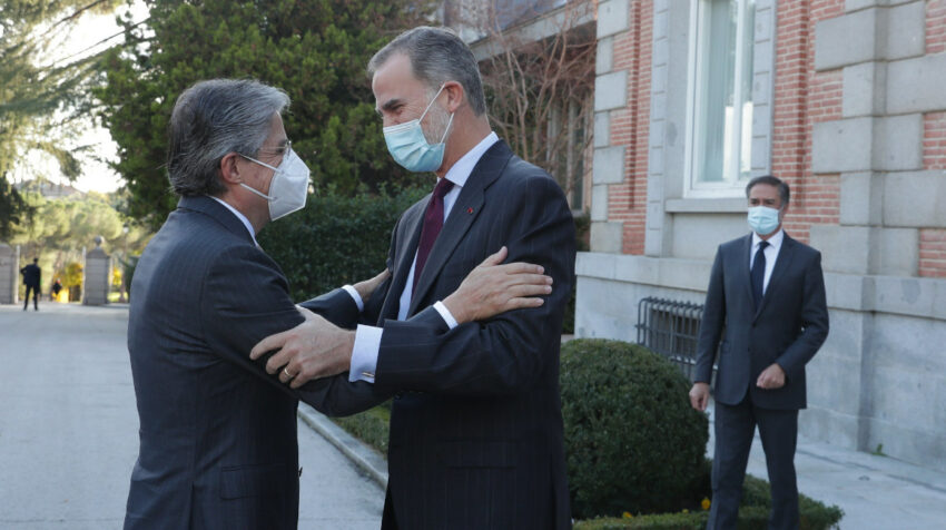 El presidente Guillermo Lasso se reunió con el Rey de España, Felipe VI, en el Palacio de la Zarzuela, el 4 de noviembre de 2021.