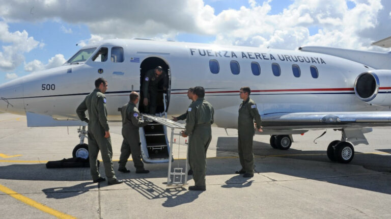 El avión presidencial uruguayo antes de su venta.