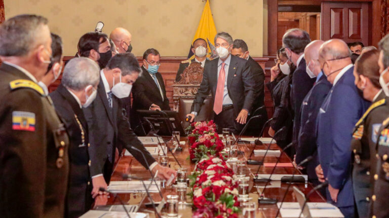 Guillermo Lasso presidió la primera reunión del Consejo de Seguridad, el 24 de mayo de 2021.