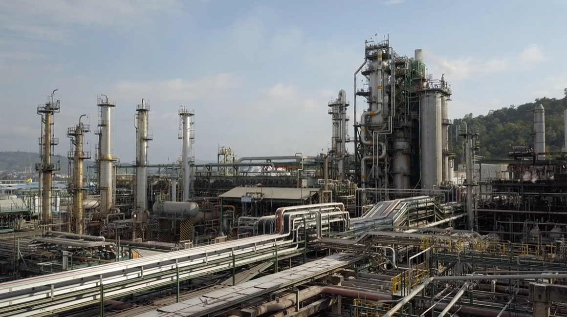 Infraestructura de la Refinería Esmeraldas, en noviembre de 2021.