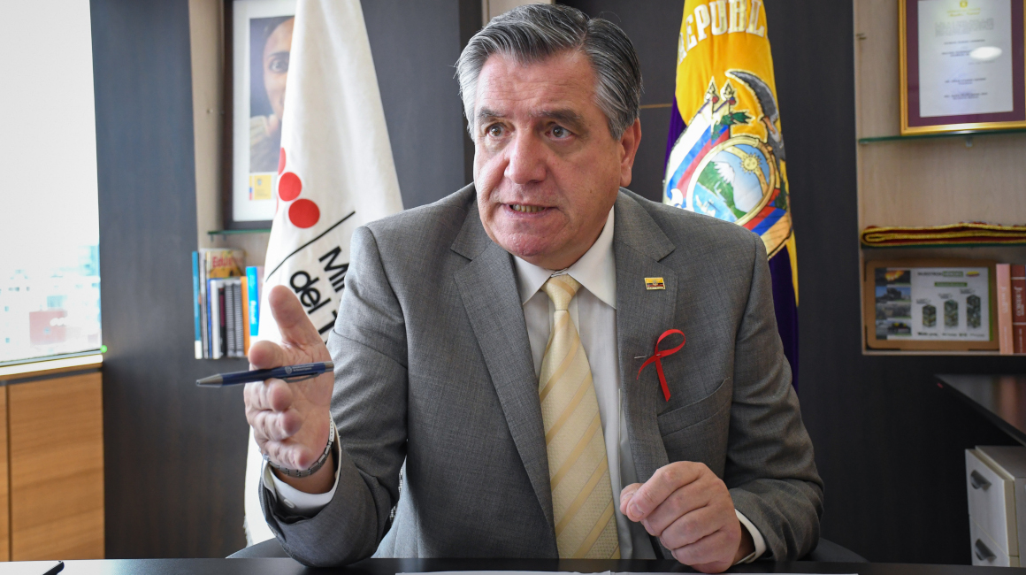El ministro del Trabajo, Patricio Donoso, durante una entrevista con PRIMICIAS, el 1 de diciembre de 2021.