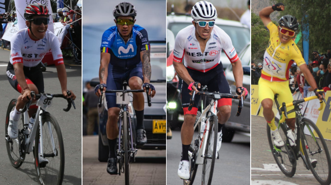 Martín López, Jorge Montenegro, Byron Guamá y Santiago Montenegro, algunos de los ciclistas favoritos para ganar la Vuelta al Ecuador 2021.