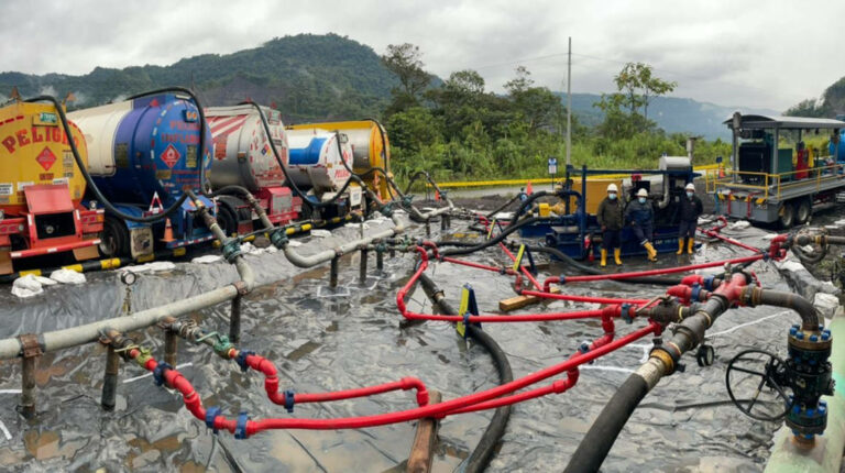 OCP Ecuador inició el drenaje de crudo y suspendió el bombeo la mañana del 8 de diciembre de 2021, ante el avance de la erosión regresiva en la zona de Piedra Fina, en Napo.