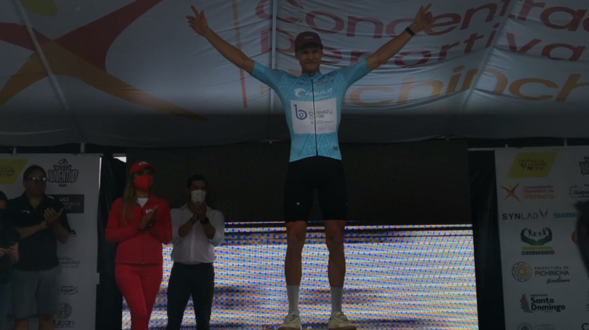 Matt Govero, del Factory Team, fue el ganador de la Etapa 2 de la Vuelta al Ecuador, el jueves 9 de diciembre de 2021.