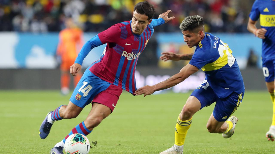 Philippe Coutinho, del FC Barcelona, en el partido ante Boca Juniors por la Copa Maradona, en Arabia Saudita, el 14 de diciembre de 2021.