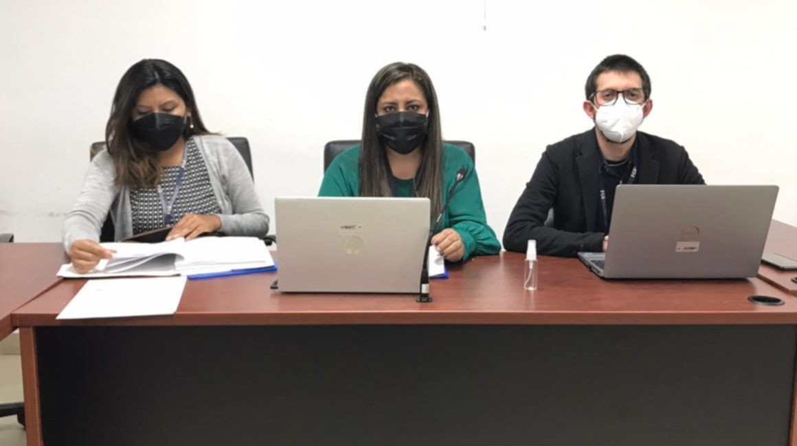 Equipo de la Fiscalía en la audiencia preparatoria de juicio del caso Valentina Cosíos, el 9 de diciembre de 2021.