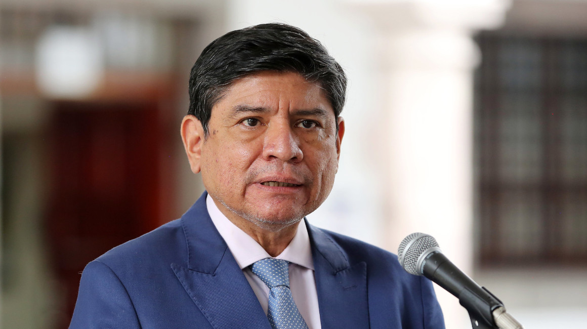 El vocero presidencial, Carlos Jijón, durante un encuentro con los medios el 26 de octubre de 2021.