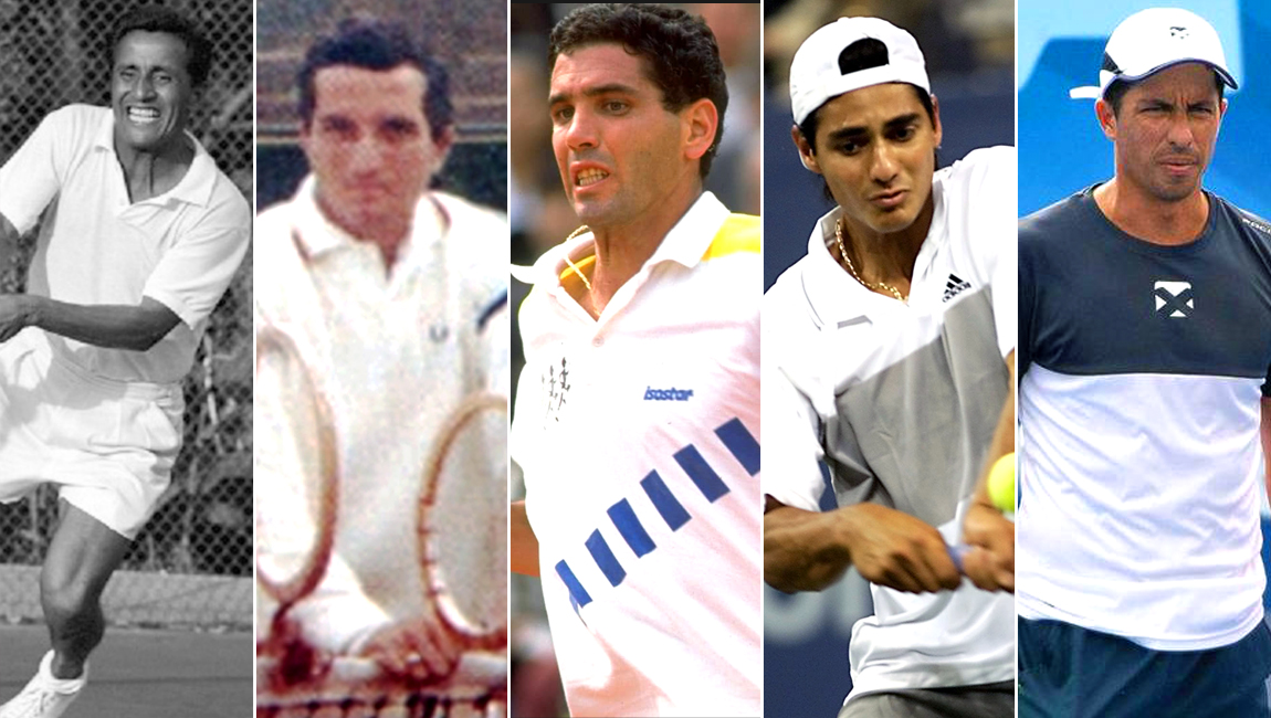 Pancho Segura, Pancho Guzmán, Andrés Gómez, Nicolás Lapentti y Gonzalo Escobar, los cinco tenistas ecuatorianos que han llegado a semifinales y finales de Grand Slams.