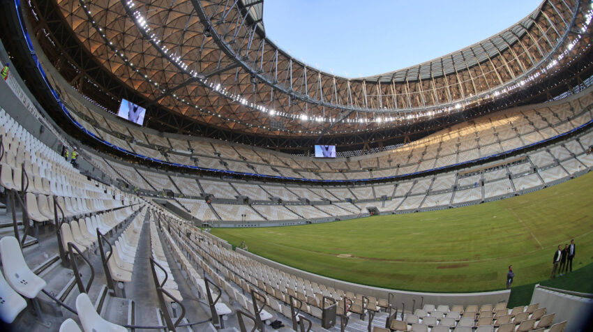 Imagen del Estadio Lusail tomada el 17 de noviembre de 2021. El escenario se ecuentra cerca de Doha, en Catar y tiene capacidad para recibir 80.000 espectadores. Aquí se jugará la final de la Copa del Mundo 2022.