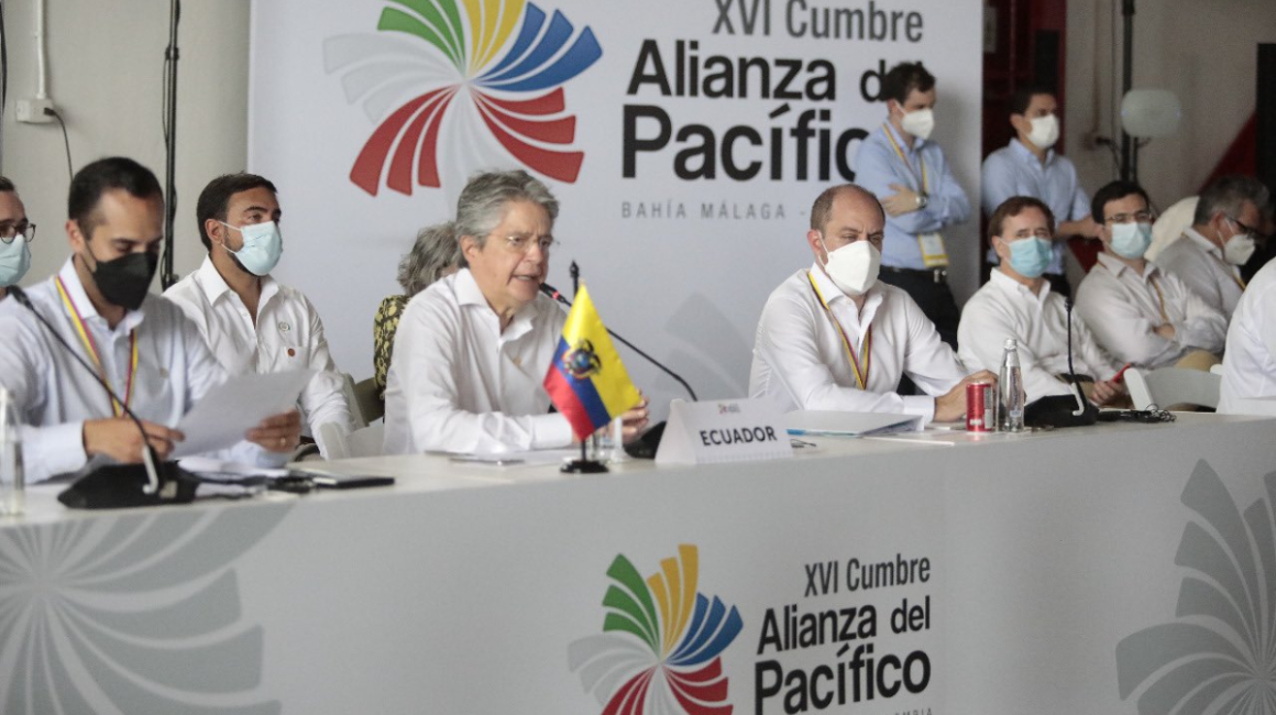 Presidente Guillermo Lasso participó en la XVI Cumbre de la Alianza del Pacifico, en Bahía Málaga, Colombia, el 26 de enero de 2022.
