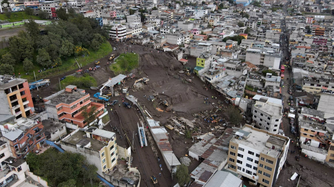 Vista aérea de la zona de La Comuna, en el noroccidente de Quito. 1 de febrero de 2022