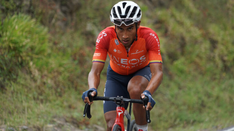 El ciclista Jhonatan Narváez, durante un entrenamiento en Ecuador, en el inicio de la temporada 2022.
