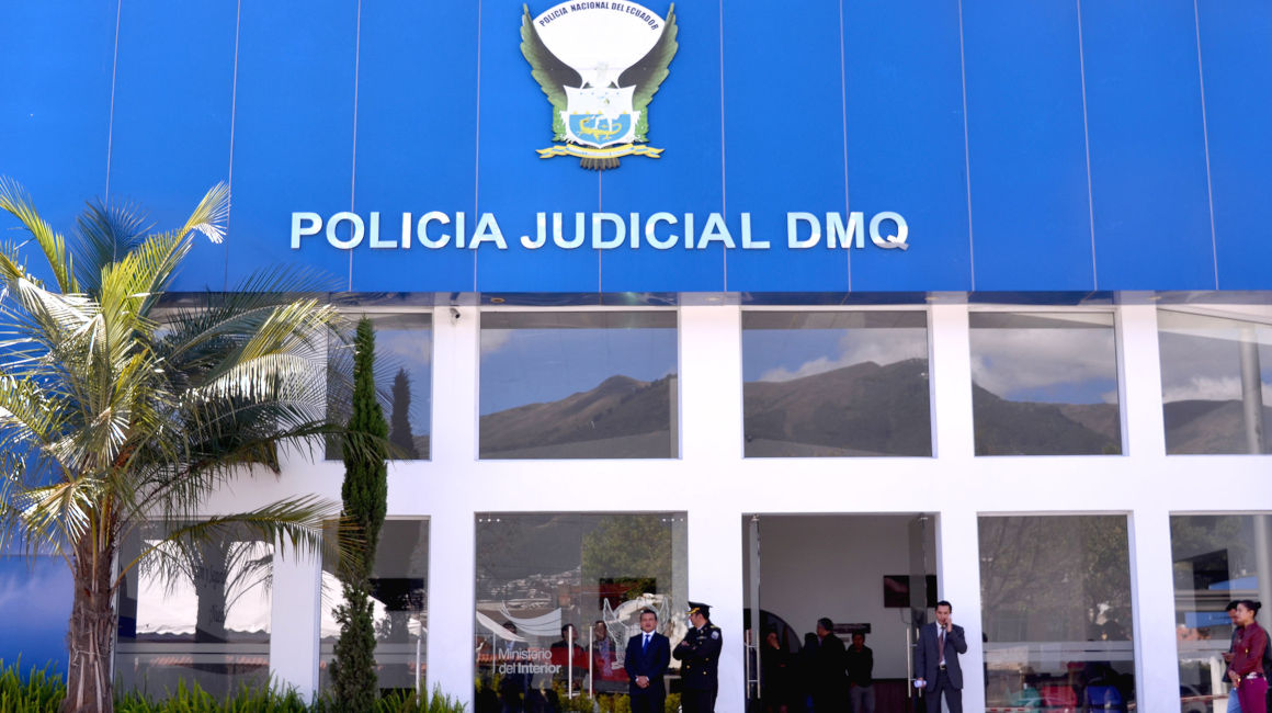 Imagen referencial de la fachada de la sede la Policía Judicial, en Quito.