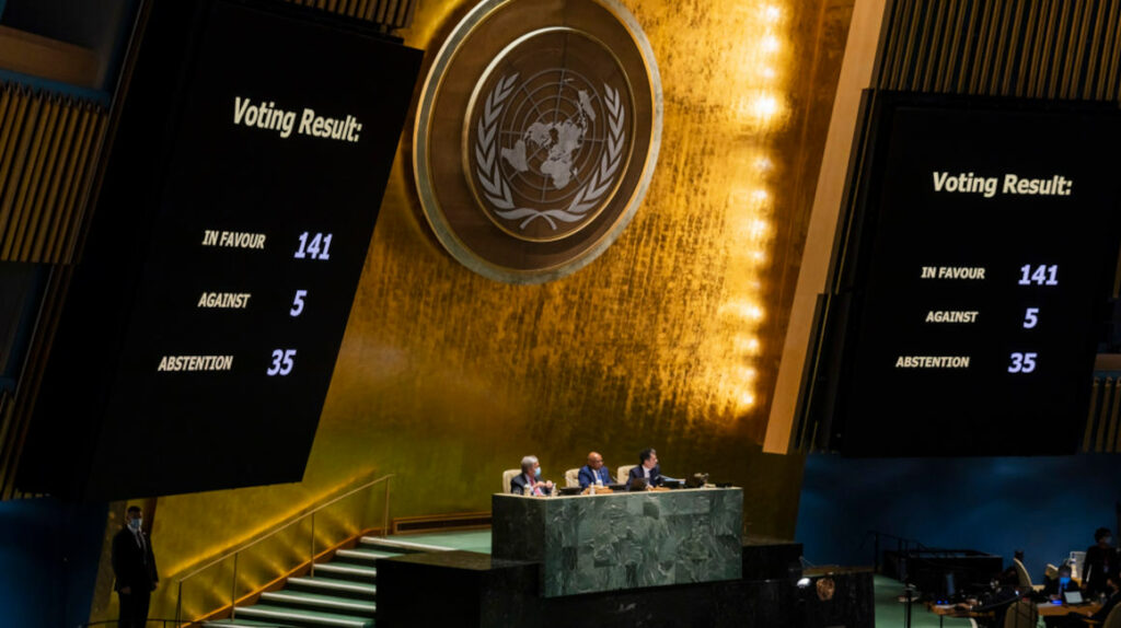 Asamblea General de la ONU condena la invasión rusa a Ucrania