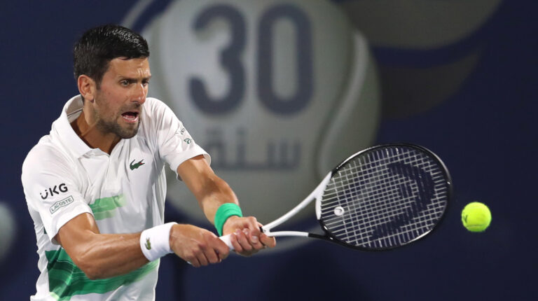 Novak Djokovic, durante el ATP de Dubai, en los Emiratos Árabes Unidos, el 24 de febrero de 2022.