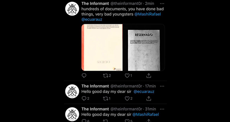 Cuentas de Carlos O. en varias plataformas y páginas en las que se identificaba como Hotarus Corp. y divulgaba la información hackeada.