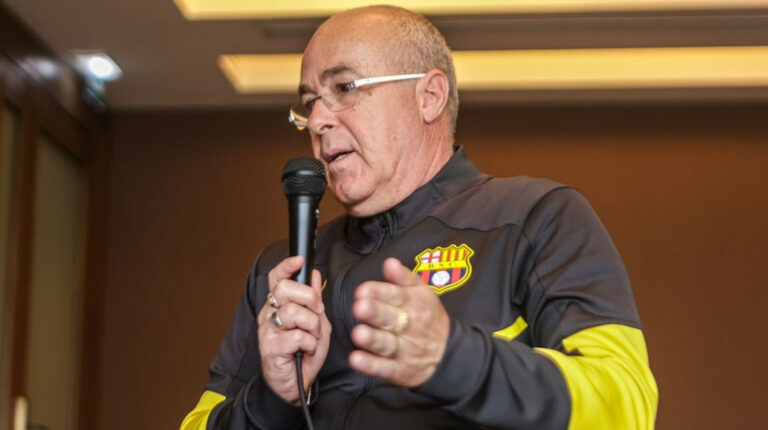 Jorge Célico durante una rueda de prensa de Barcelona en 2022.