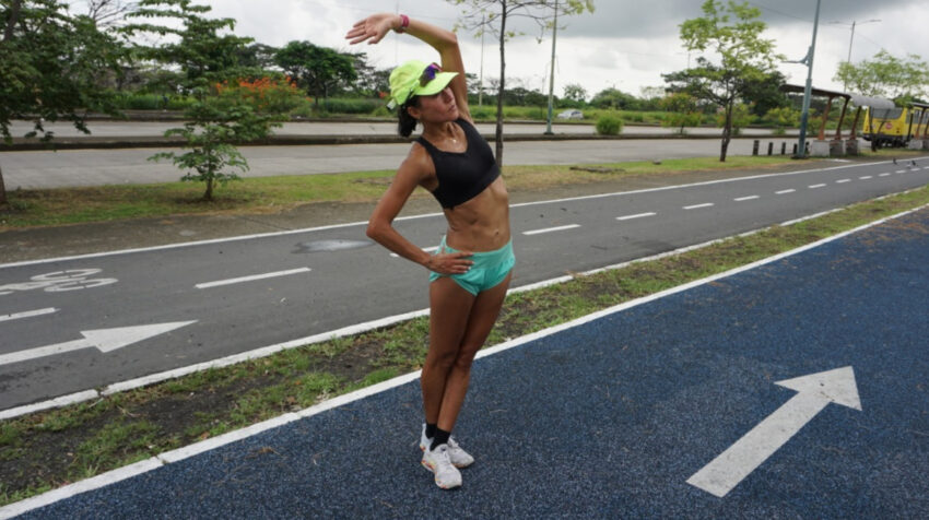 Johana Ordóñez, entrenando en Guayaquil, el 15 de marzo de 2022.