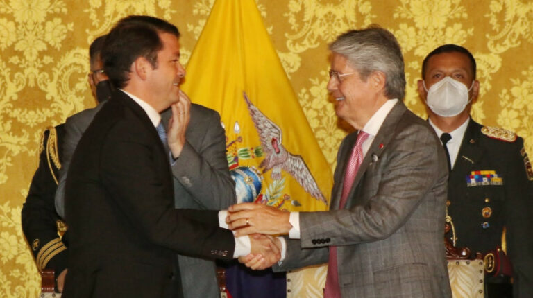 El presidente Guillermo Lasso posesionó a Francisco Jiménez como Ministro de Gobierno, el 30 de marzo de 2022.