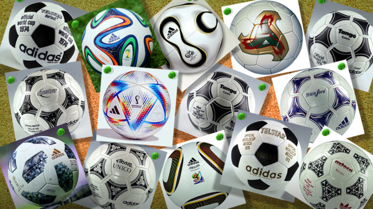 Los 14 balones de la historia de la Copa del Mundo.