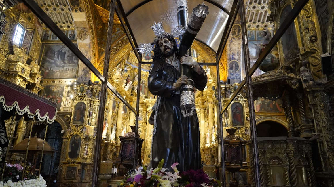 Imagen de Jesús del Gran Poder, en la iglesia de Santo Domingo, en Quito, el 15 de abril de 2022.