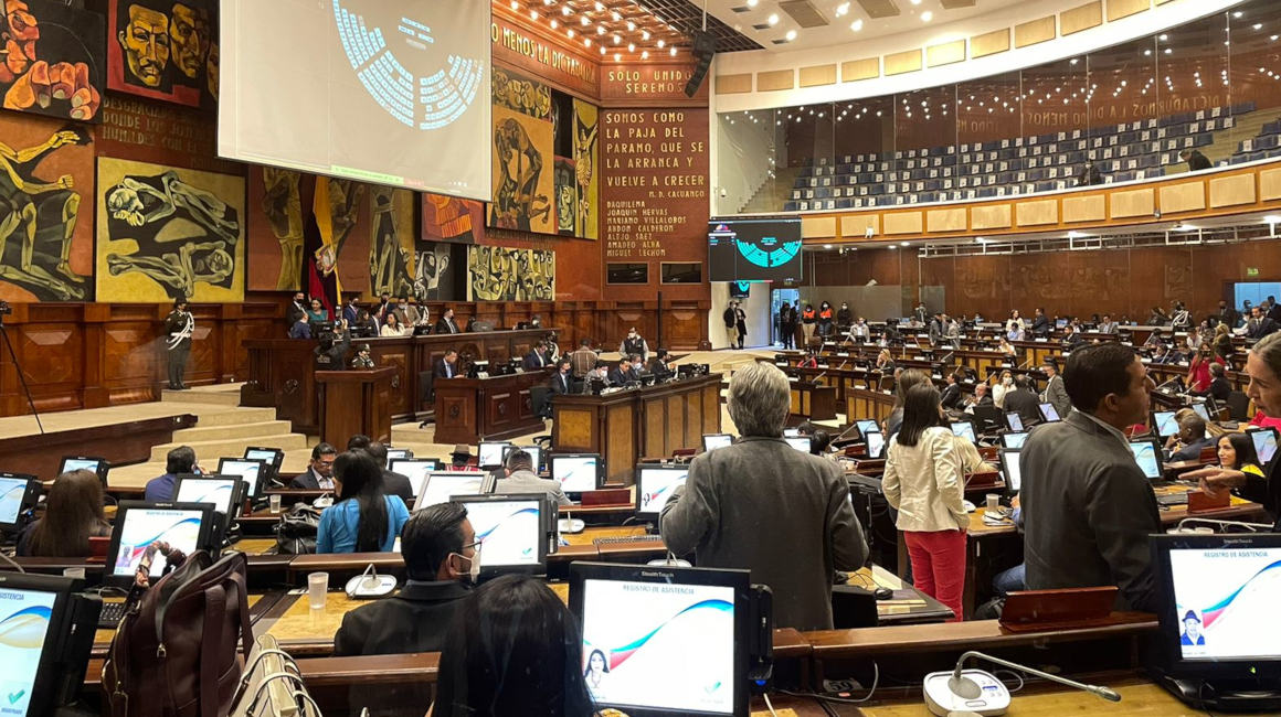 El Pleno de la Asamblea Nacional, antes de su instalación, el 26 de abril de 2022.