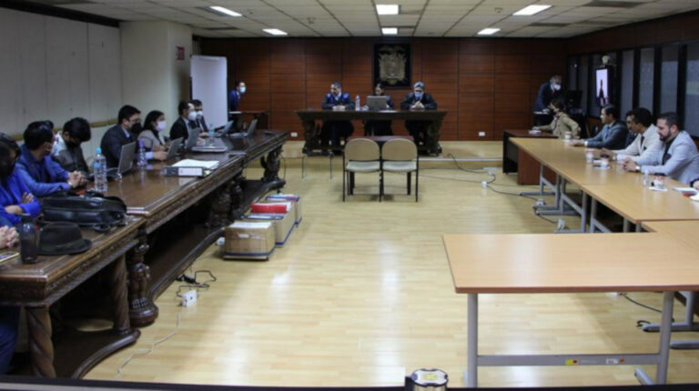 Audiencia de juicio del caso de Nívea Vélez, en la Corte Nacional de Justicia, el 5 de mayo de 2022.